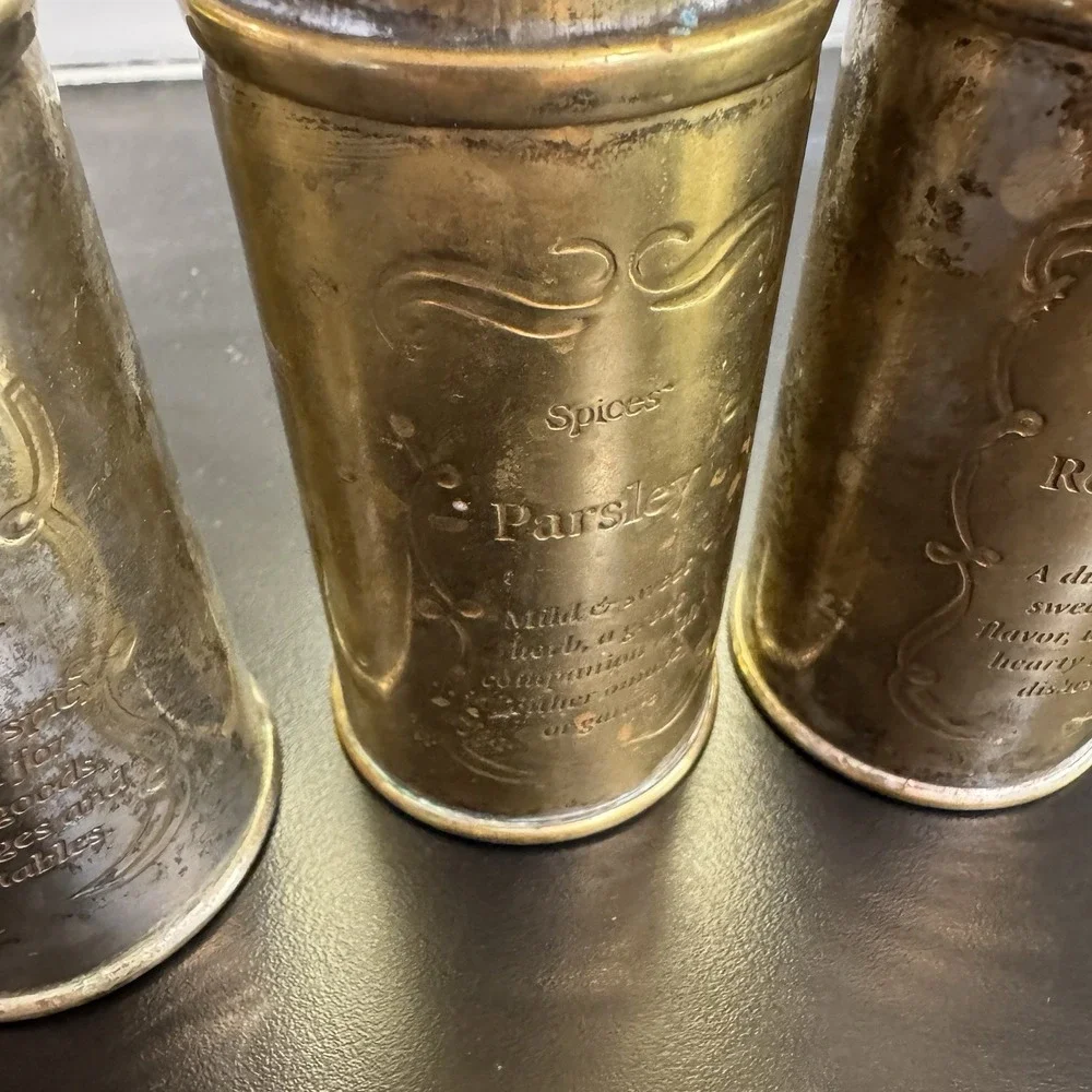 Lot Of 3 Antique  1920's Schilling Spices  Round Metal Tins Only 2‎ Have Lid